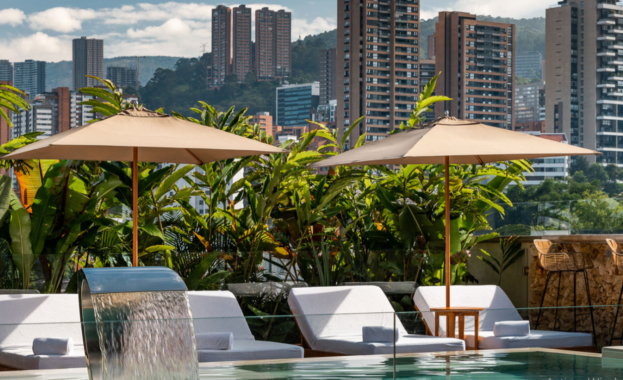 El Cielo Hotel — rooftop over Medellín.
